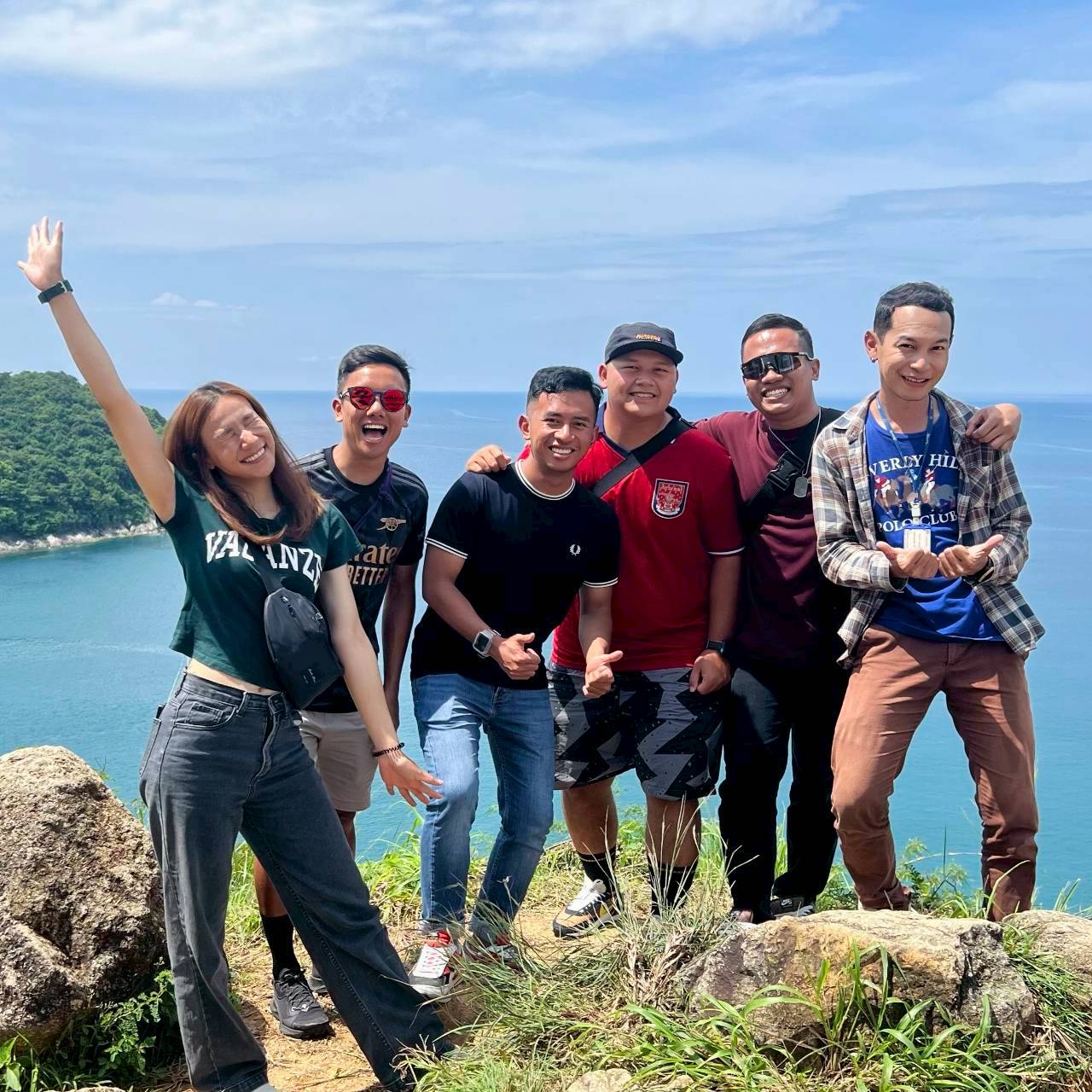 Group of friends enjoying a tour in Phuket